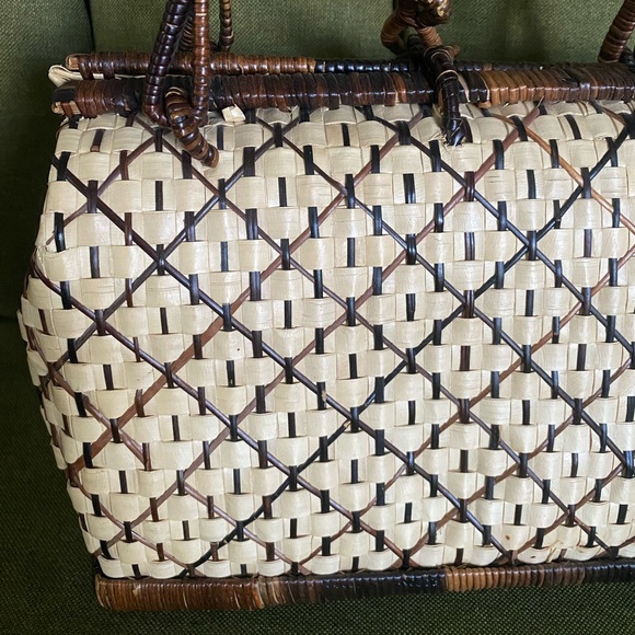 Vintage wicker tote purse - Picture 2 of 7